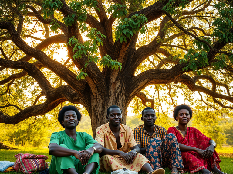 africans-sitting-under-a-beautiful-tree-and-resting